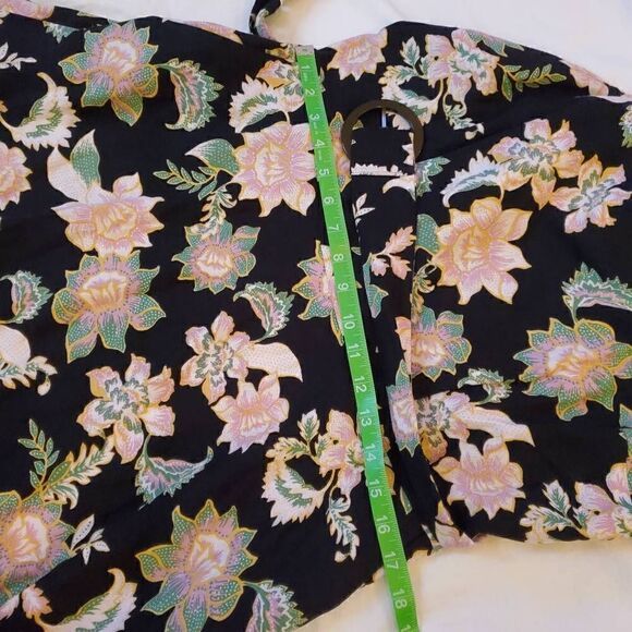 NWT Who What Wear. Black, Floral, Belted Dress Size Large - Picture 12 of 14